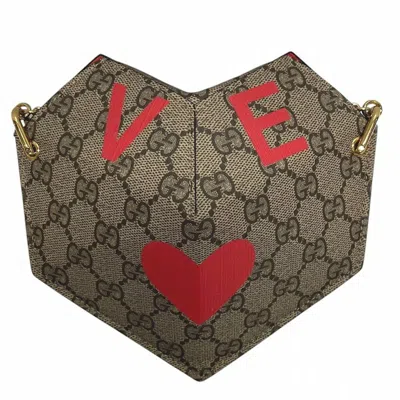 Pre-owned Gucci Beige Red Color Pvc Shoulder Bag () In Multi