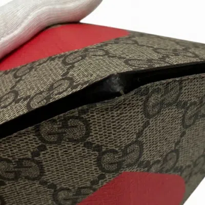 Pre-owned Gucci Beige Red Color Pvc Shoulder Bag () In Multi