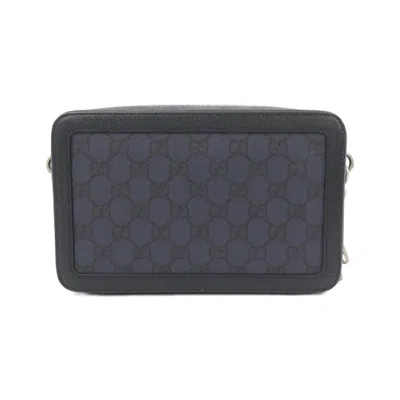 Pre-owned Gucci Black Blue Gg Supreme Shoulder Bag () In Multi