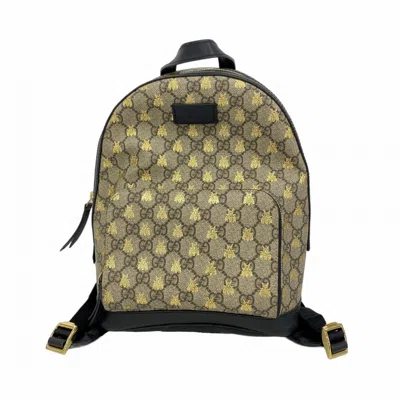 Pre-owned Gucci Black Brown Pvc Backpack () In Multi