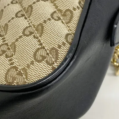 Pre-owned Gucci Black Brown Canvas Shoulder Bag () In Multi
