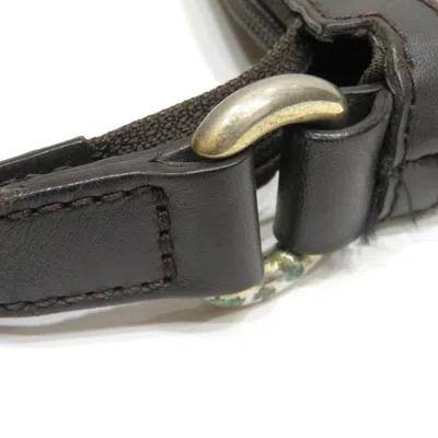 Pre-owned Gucci Black Dark Brown Gg Canvas Leather Shoulder Bag () In Multi