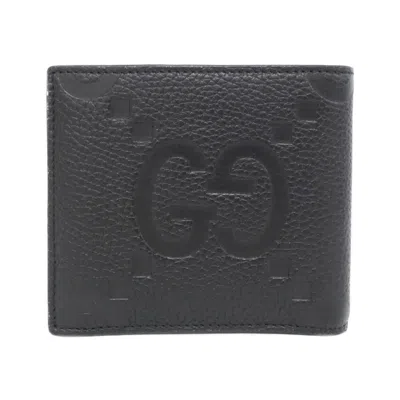 Pre-owned Gucci Black Gg Leather Wallet (bi-fold) ()