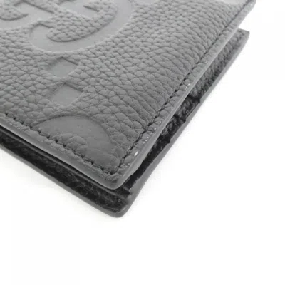 Pre-owned Gucci Black Gg Leather Wallet (bi-fold) ()