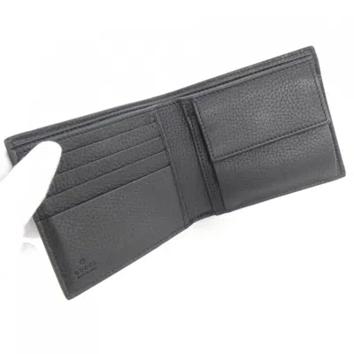 Pre-owned Gucci Black Gg Leather Wallet (bi-fold) ()