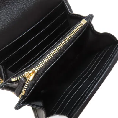 Pre-owned Gucci Black Leather Chain/shoulder Wallet ()