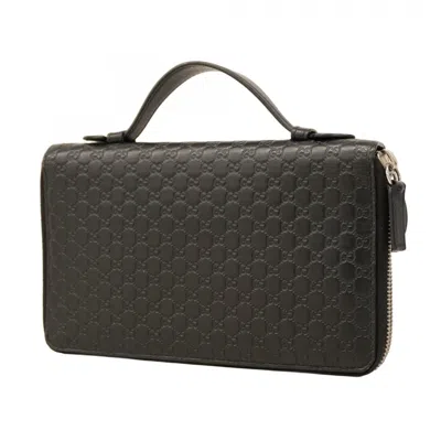 Pre-owned Gucci Black Leather Long Wallet (bi-fold) ()