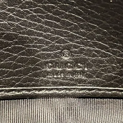 Pre-owned Gucci Black Leather Long Wallet (bi-fold) ()