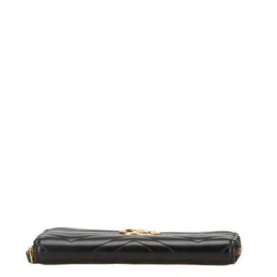Pre-owned Gucci Black Leather Long Wallet (bi-fold) ()