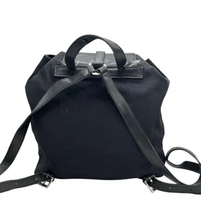 Pre-owned Gucci Black Nylon Leather Backpack ()