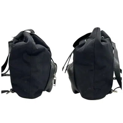 Pre-owned Gucci Black Nylon Leather Backpack ()