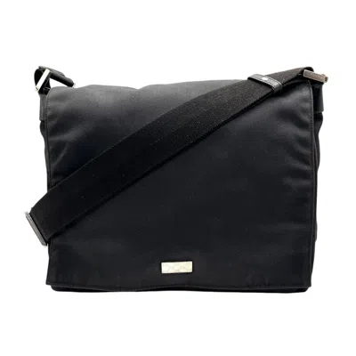 Pre-owned Gucci Black Nylon Leather Messenger Bag Shoulder Bag ()