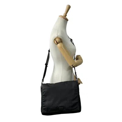 Pre-owned Gucci Black Nylon Leather Messenger Bag Shoulder Bag ()
