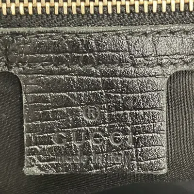 Pre-owned Gucci Gg Canvas Black Green Gg Canvas Leather Tote Bag () In Multi