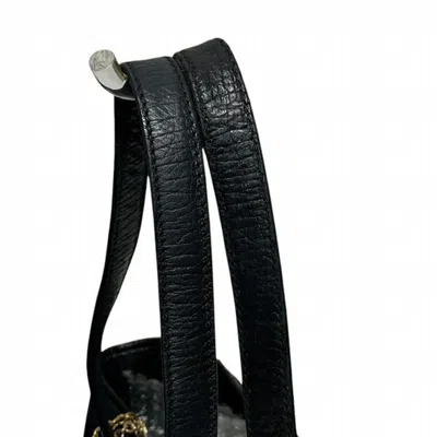 Pre-owned Gucci Gg Canvas Black Green Gg Canvas Leather Tote Bag () In Multi