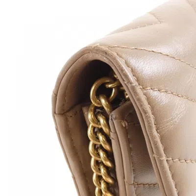 Pre-owned Gucci Gold Leather Shoulder Bag ()