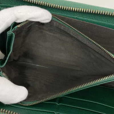 Pre-owned Gucci Green Leather Long Wallet (bi-fold) ()