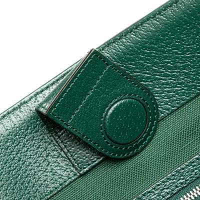 Pre-owned Gucci Ophidia Beige Green Multi-color Canvas Leather Tote Bag ()