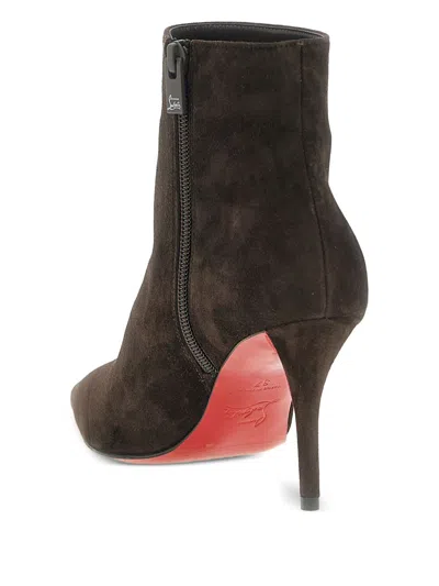 Christian Louboutin Miss Z 80 Suede Ankle Boots In Brown