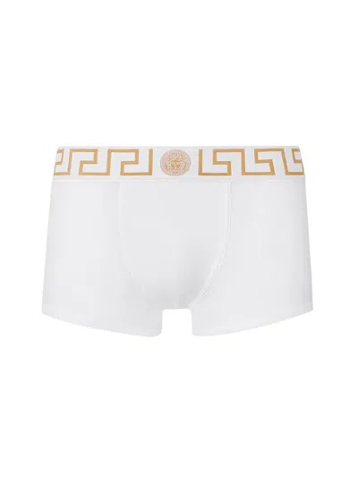 Versace Boxer Con Greca In White