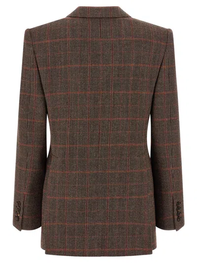 Chloé Chloe Women Checked Wool Tailored Jacket In Brown
