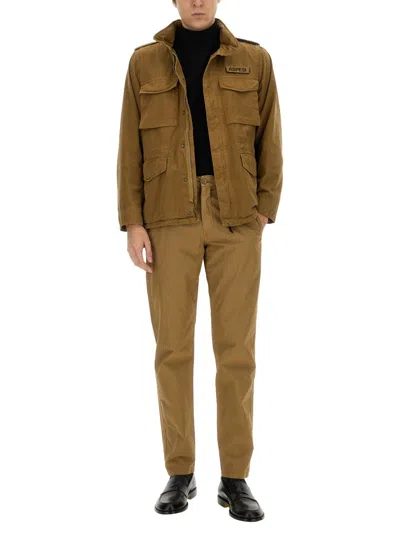 Aspesi Trousers With Functional Pockets And Belt Loops In Brown