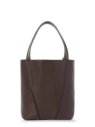 Chloé Spin Leather Bucket Bag In Brown