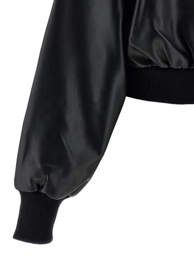 Norma Kamali High Neck Bomber Jacket Puffer Jackets Black In Black