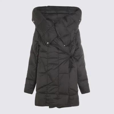 Add Quilted Wrap Coat In Black
