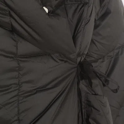 Add Quilted Wrap Coat In Black