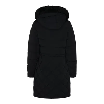Mackage Fur Hooded Quilted Coat In Black