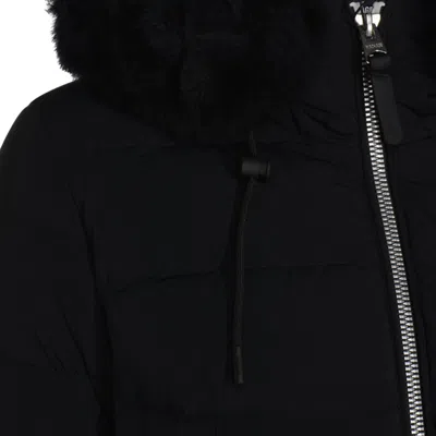 Mackage Fur Hooded Quilted Coat In Black