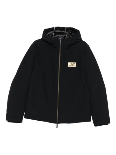 Ea7 Gold Label Hooded Jacket In Black