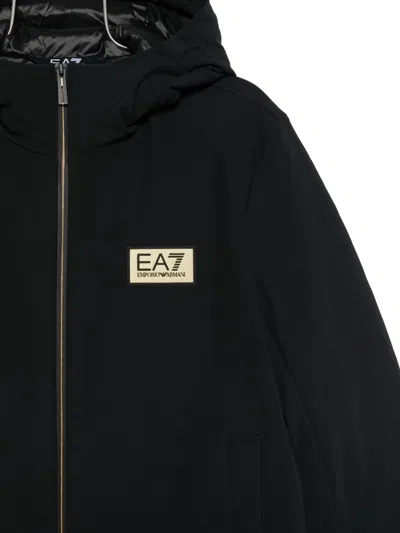 Ea7 Gold Label Hooded Jacket In Black