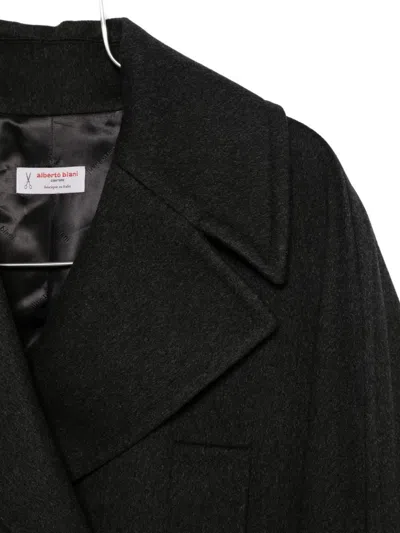 Alberto Biani Long Double-breasted Coat Pockets In Black