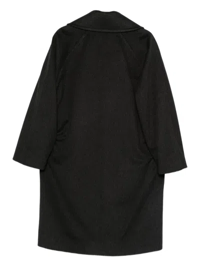 Alberto Biani Long Double-breasted Coat Pockets In Black