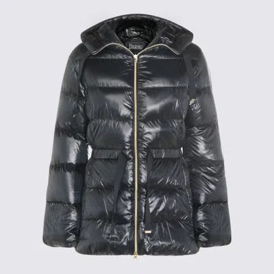 Herno Hooded Long Sleeve Quilted Down Jacket In Green