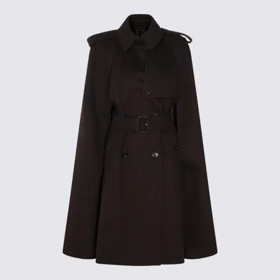 Burberry Cashmere Coat With Belted Waist And Epaulettes In Brown