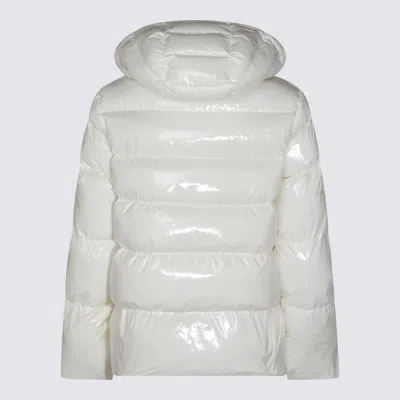 Pinko Quilted Coat Hood Drawstring Detail In White