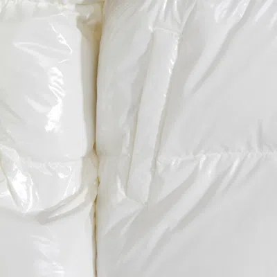 Pinko Quilted Coat Hood Drawstring Detail In White