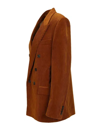 Saint Laurent Corduroy Jacket Jackets Brown In Brown