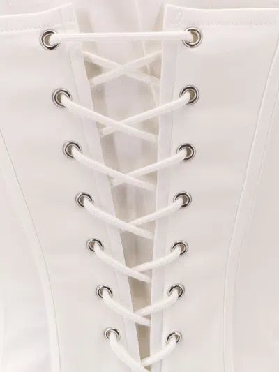 Balenciaga Long Sleeve Corset Shirt With Collared Design In White