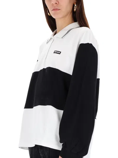 Rotate Birger Christensen Cotton Pique Polo In Black