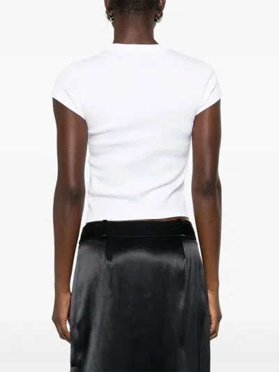 Alexander Wang Crystal Hotfix Logo Cotton Baby T-shirt Clothing In White