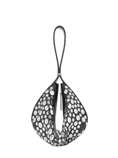 Staud Nappa Leather Shoulder Bag Rivets Design