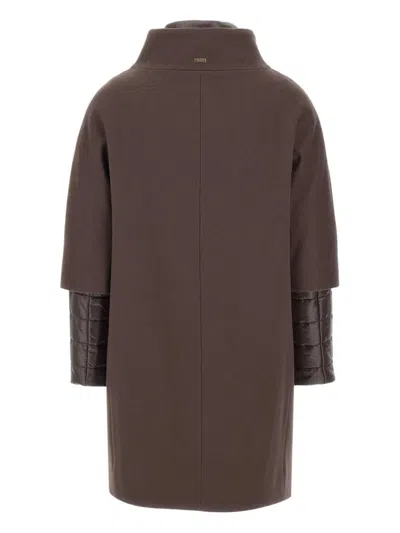 Herno Detachable-panels Virgin-wool Coat Clothing In Brown