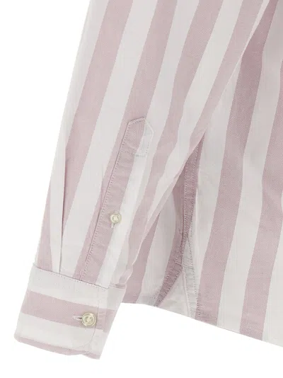 Carhartt Striped Pattern Button-down Collar Cuffed Sleeves Shirt In Pink