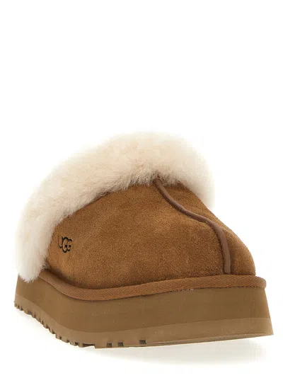 Ugg Disquette Flat Shoes Brown In Animal Print