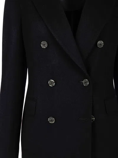 Tagliatore Double-breasted Blazer Jackets Black In Black