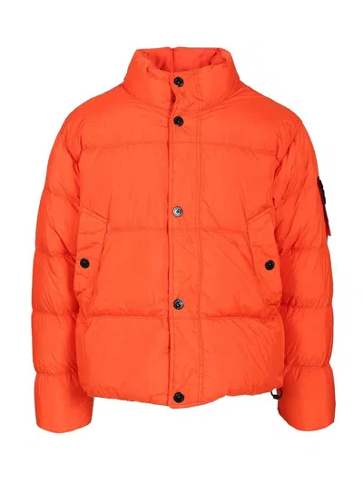 Stone Island Down Jacket In Lightweight Recycled Nylon Reps Jackets Red In Multi